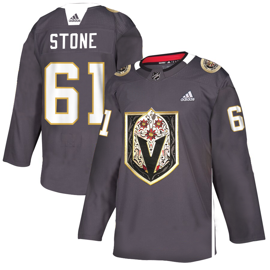 Men's Vegas Golden Knights #61 Mark Stone Grey Latino Heritage Night Stitched NHL Jersey
